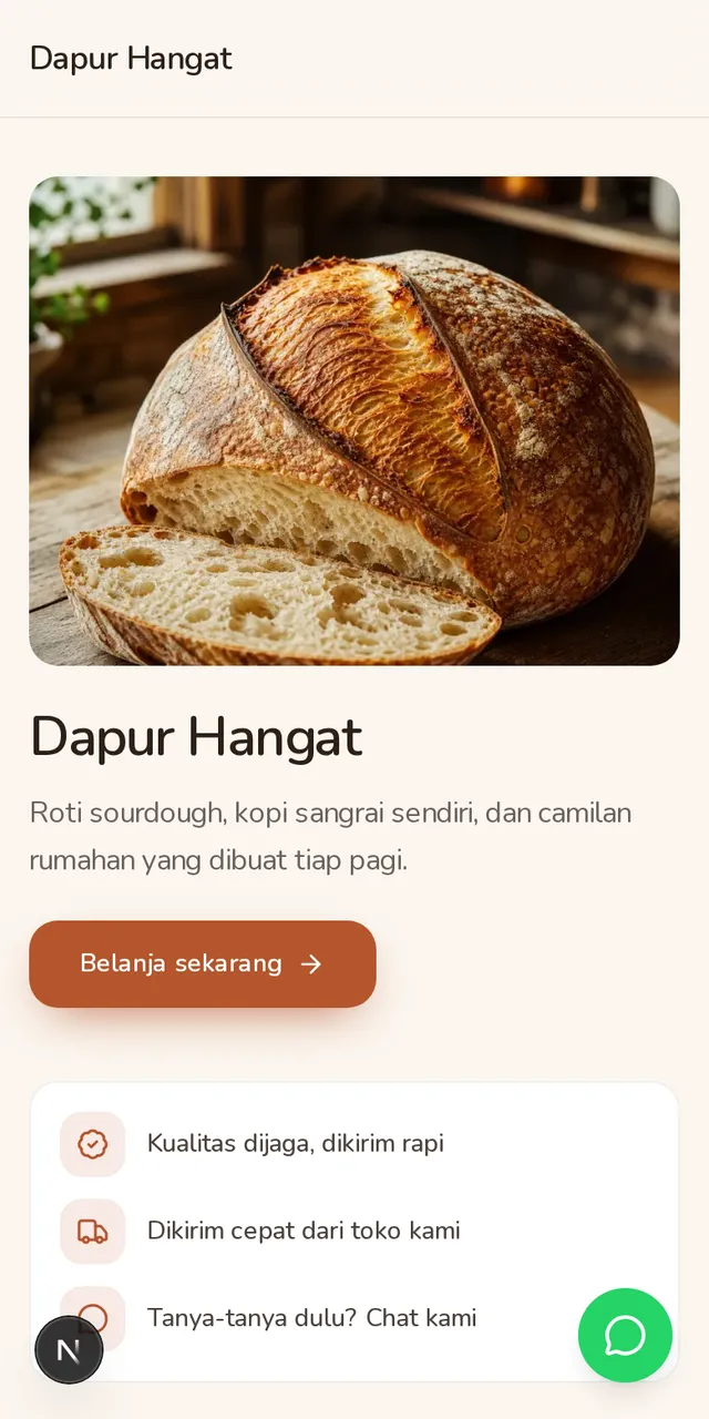 Contoh toko yang dibuat dengan BikinOnline